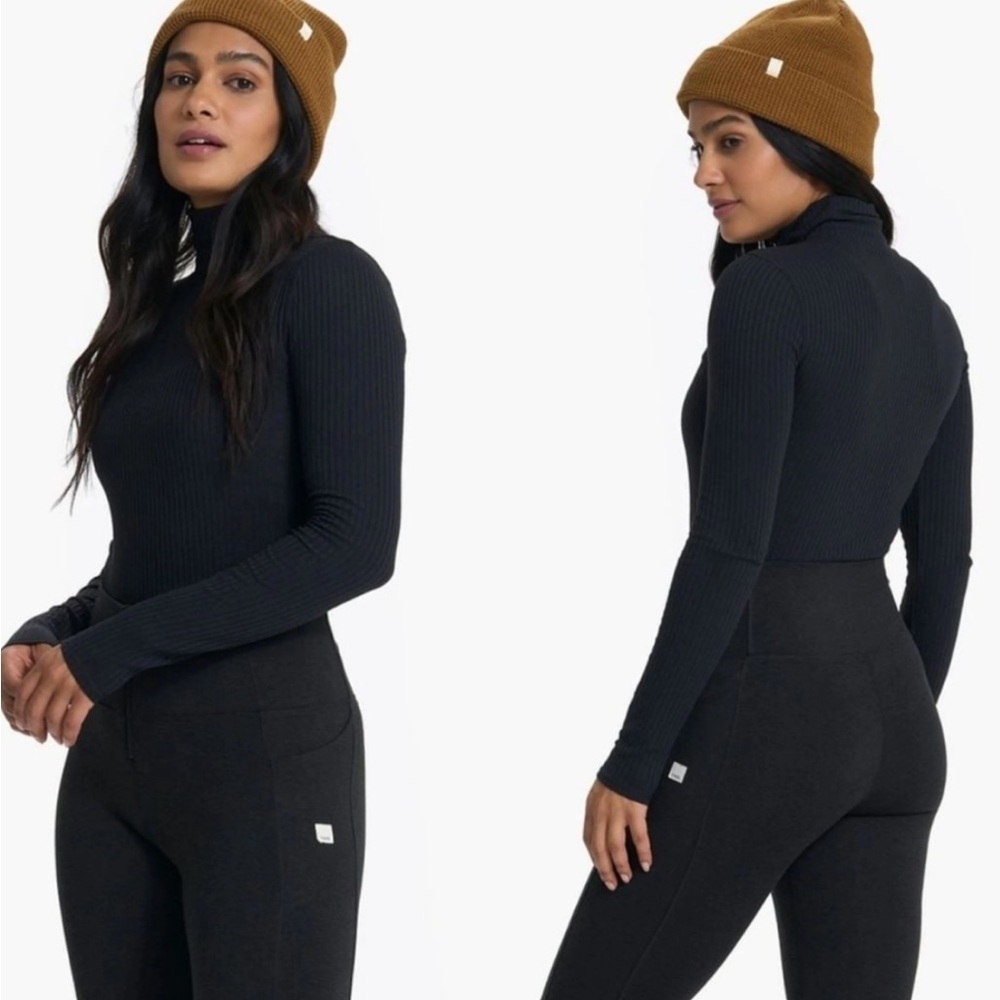 Vuori Bleeker ribbed bodysuit black XS